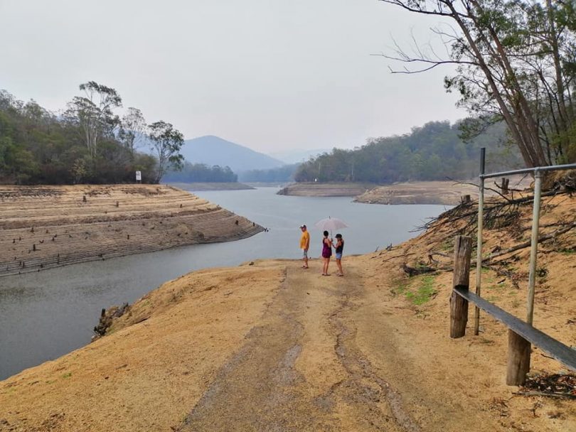 Brogo dam, taken late December 2019. Photo: Will Stewart, Facebook. 