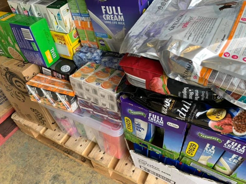 Food donations stack up. Photo: Supplied. 