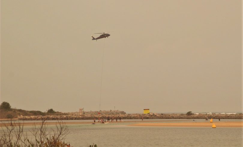 A constant presence: helicopters refilling at our beaches. Photo: Alex Rea