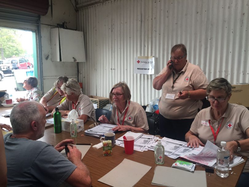 Red Cross volunteers at the Bega Showgrounds