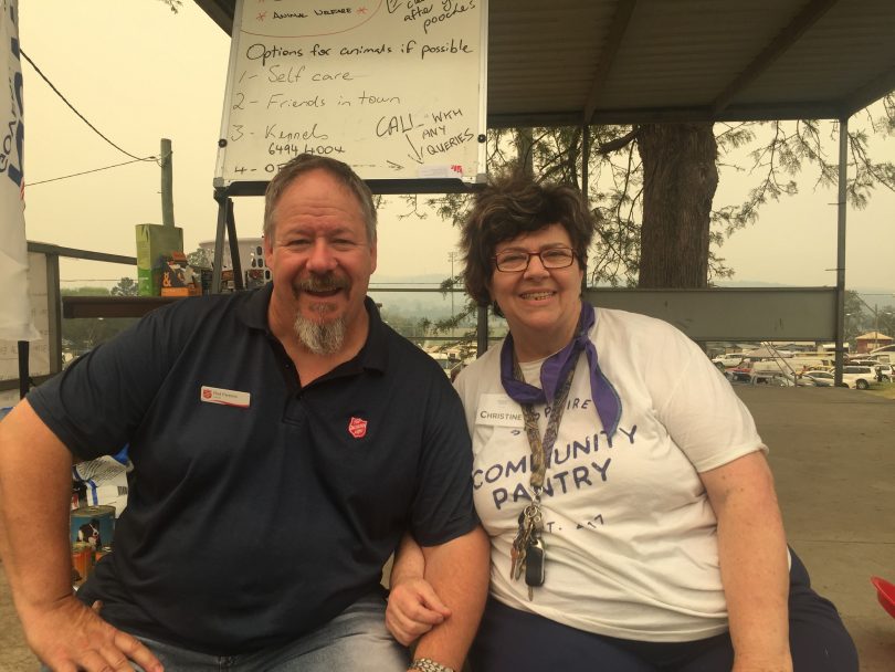 Captain Rod Parsons of the Salvation Army with Christine Welsh 