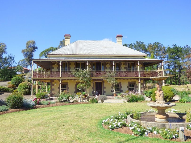 Gardens and exterior of house at 'Grange Homestead' in South Pambula.