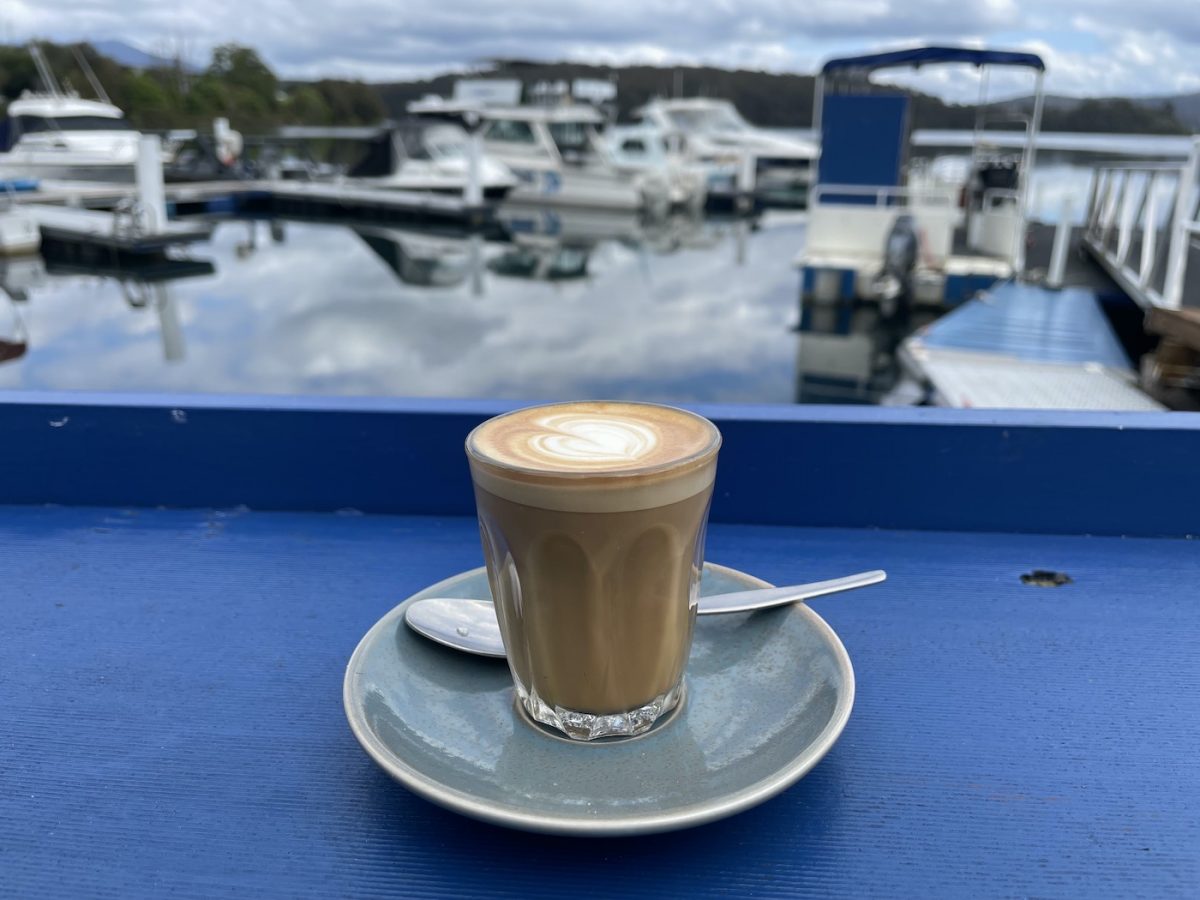 What you are seeking. A quiet coffee surrounded by calm water and birdsong. Photo: Lisa Herbert