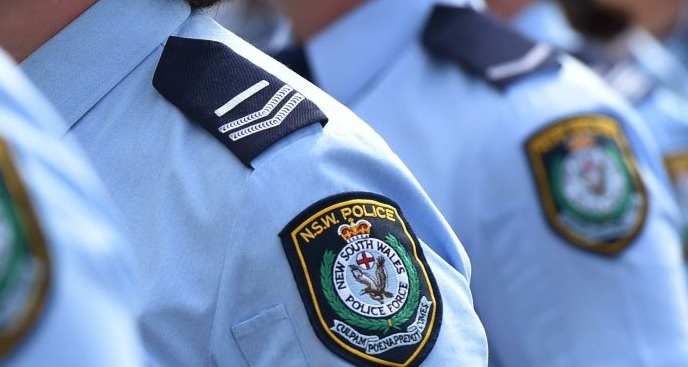 NSW Police logo on shirt sleeve