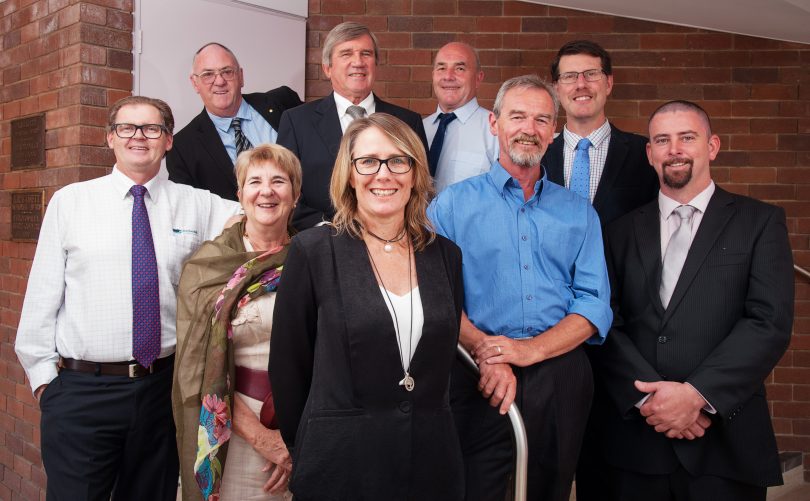 Eurobodalla Shire councillors (from left, back row): Jack Tait, Rob Pollock, Phil Constable, Anthony Mayne. From left, middle row: Lindsay Brown, Maureen Nathan, Pat McGinlay, James Thomson. Front: Mayor Liz Innes.