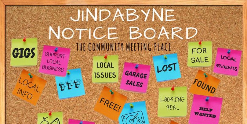 Illustration of Jindabyne Notice Board.