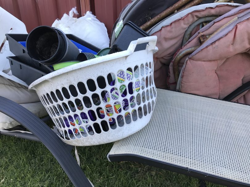 Pile of household waste materials.