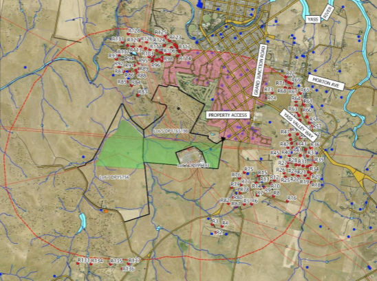 Overlay map of Yass Solar Farm development site.