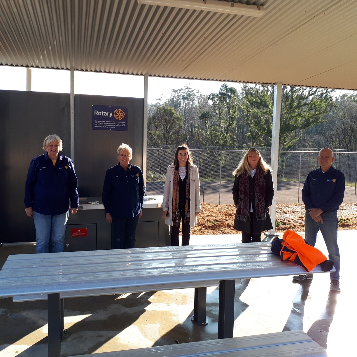 Rotary clubs deliver new pavilion to Kiah community
