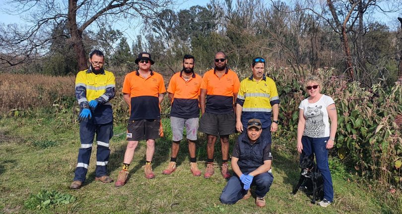 Jacqui Short with crew from Mogo and Batemans Bay Local Aboriginal Land Council groups.