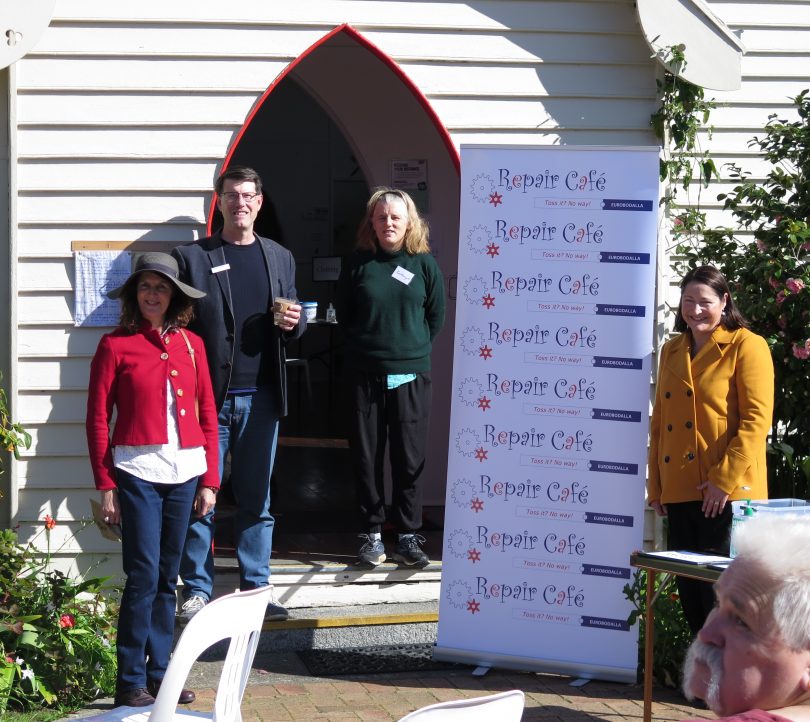From left: Linda Chapman, Anthony Mayne, Kathryn Maxwell, Fiona Phillips, at Eurobodalla Repair Cafe.