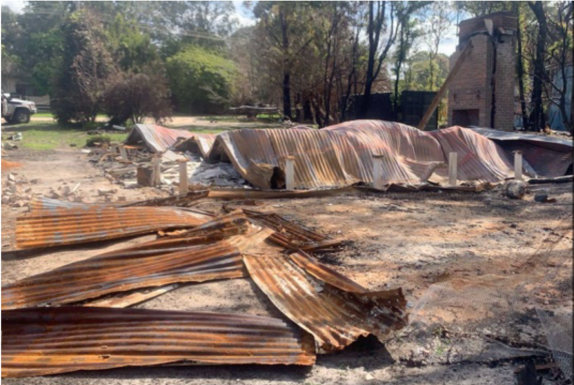 Destroyed home from bushfire in Mallacoota.