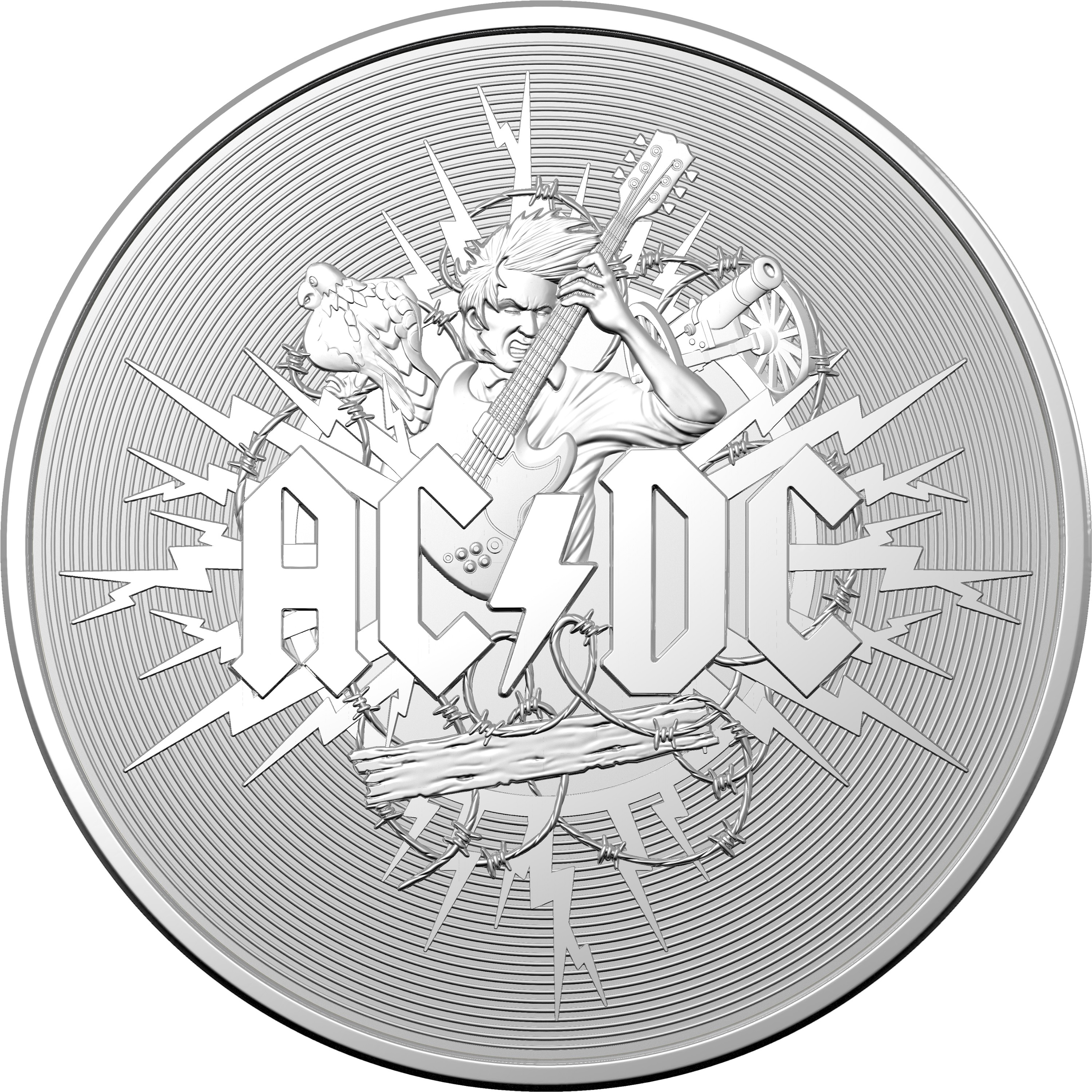 Electrifying coins to rock and roll as salute to AC/DC