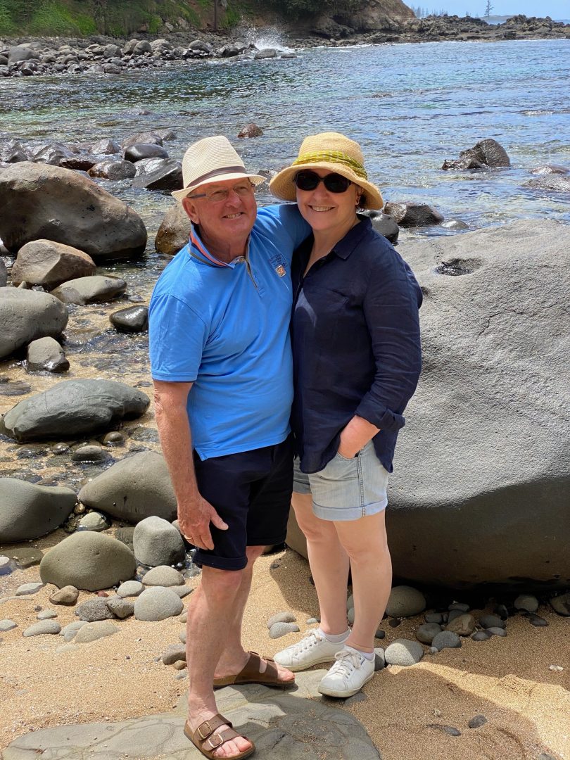 Chris and Robyn Jones on Norfolk Island.