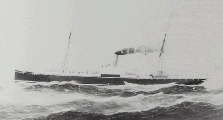 Historic photo of SS Bega ship in 19th century.