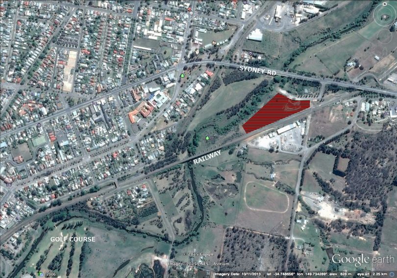 Aerial overlay image of Goulburn Solar Farm site.
