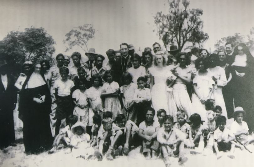 Historical photo of Hollywood Mission residents in 1952.