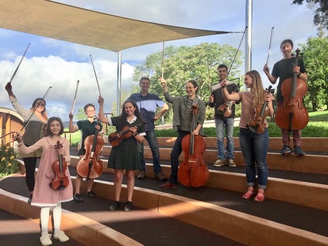 The chamber strings ensemble from the Bega Valley Youth Orchestra.