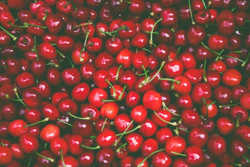 Hundreds of fresh cherries.