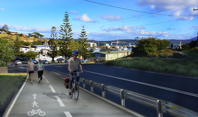 Artist's impression of new shared path which will be part of Imlay Street and Albert Terrace upgrade in Eden.