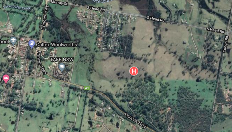 A map of the site selected for the new Eurobodalla Hospital.
