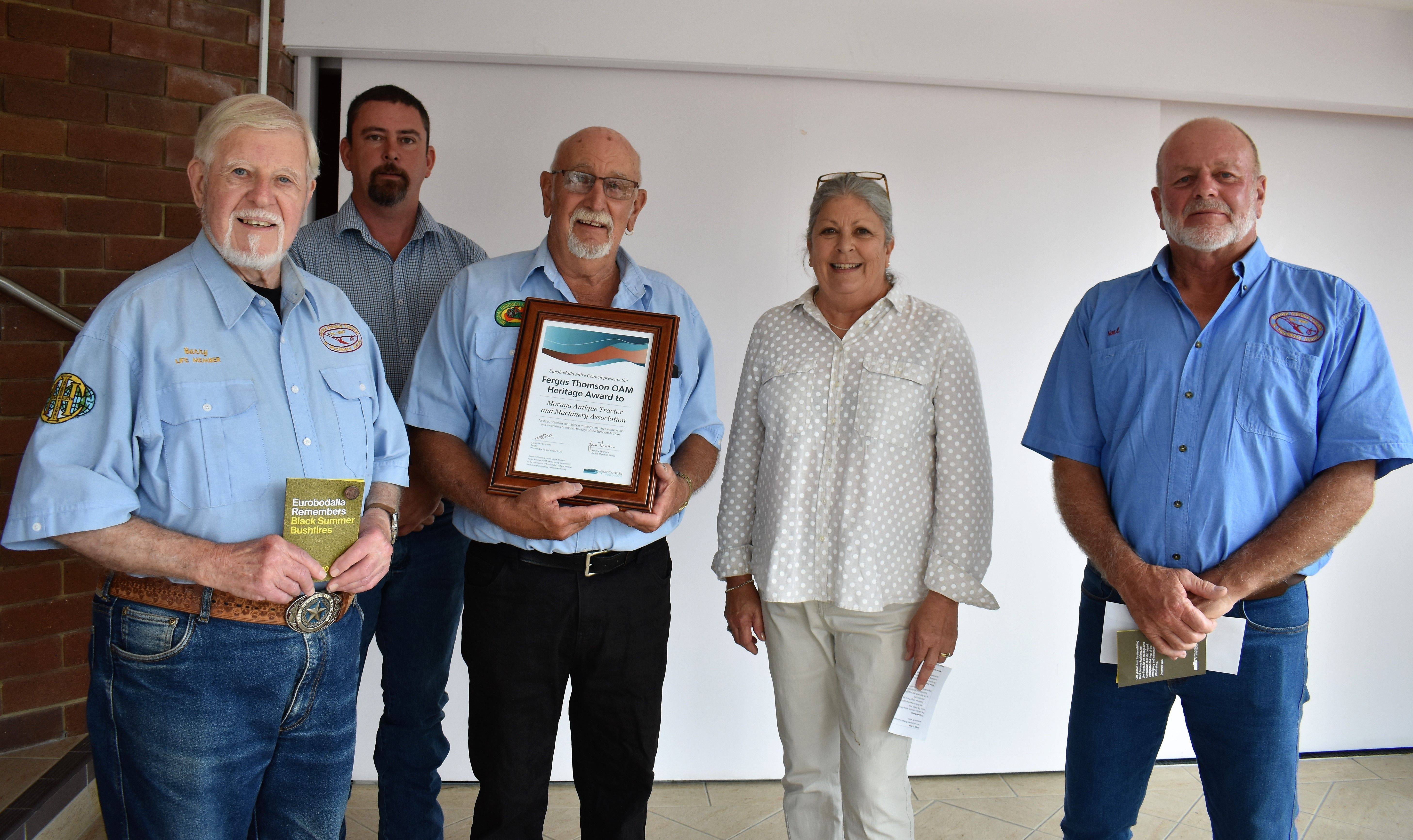 Fergus Thomson OAM Heritage Award goes to Moruya Antique Tractor and Machinery Association
