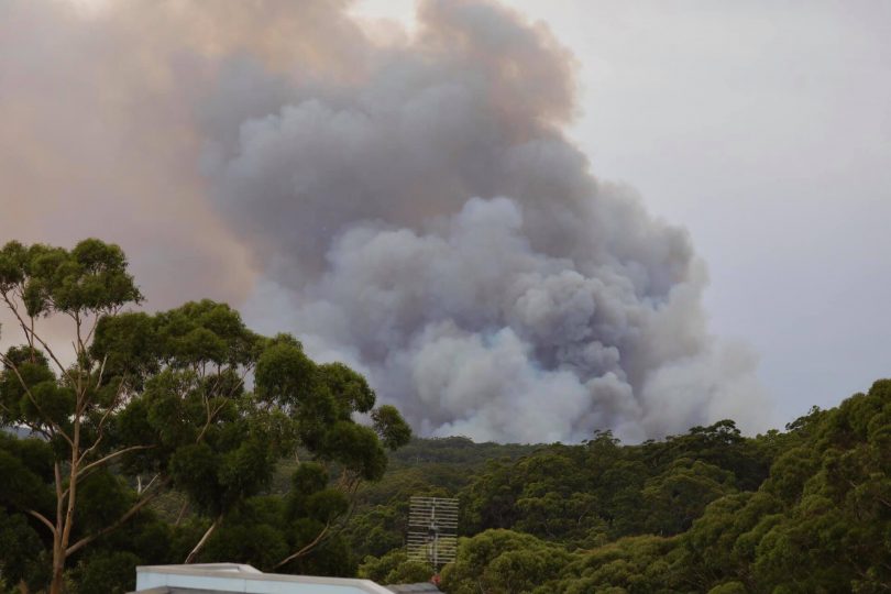 Fire at Booderee National Park near Jervis Bay