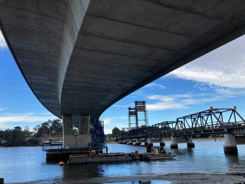 Batemans Bay's new and old bridges