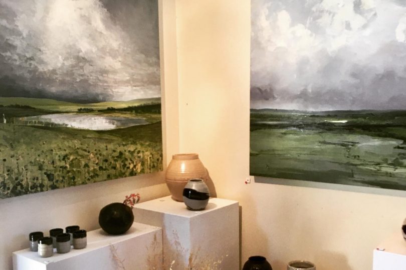 Paintings and ceramics at X Gallery in Bungendore.