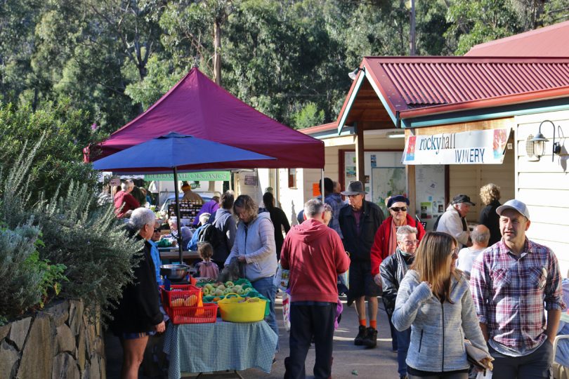 Shoppers at Nethercote Produce Market.