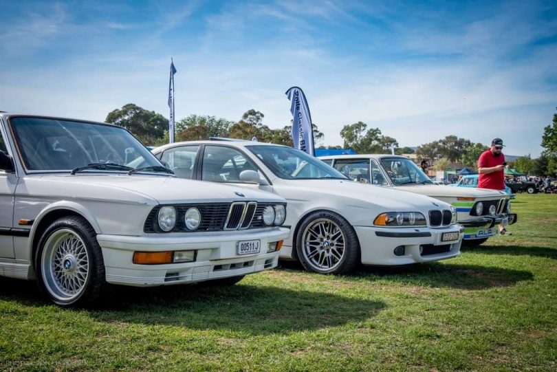 A row of BMWs
