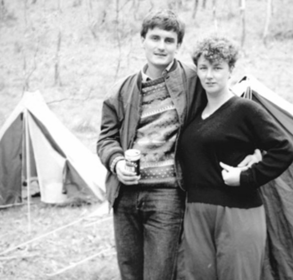 Richard Glover and Debra Oswald camping in the 1980s.