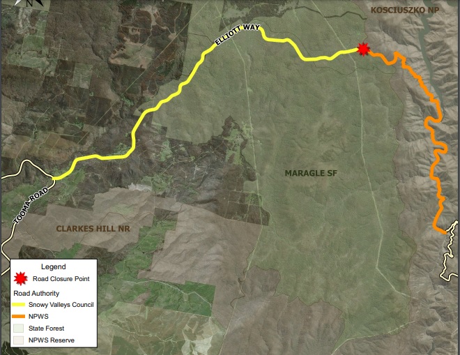 Overlay map of Elliott Way.