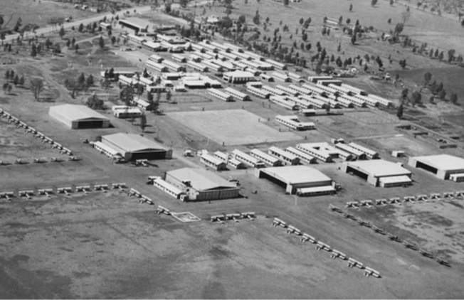 Aerial view of RAAF’s No. 10 Elementary Flying Training School at Temora.