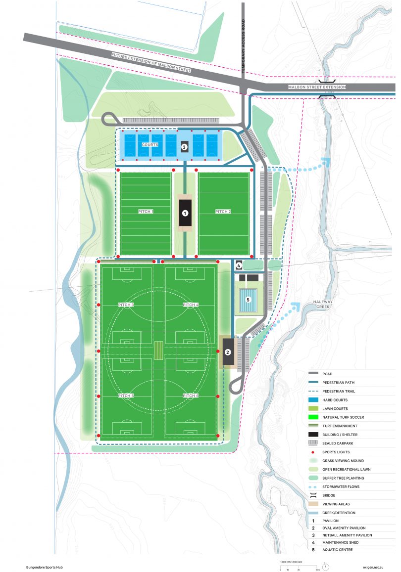 Concept design for Bungendore Sports Hub.