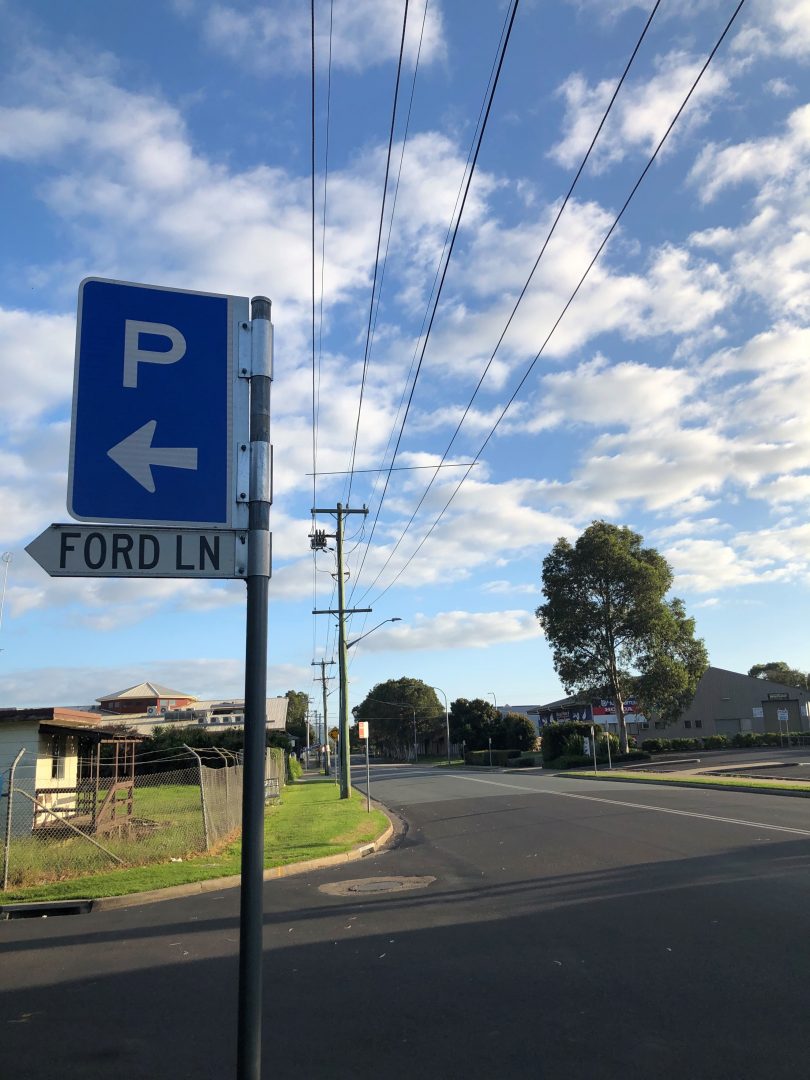 Junction of Ford Street and Ford Lane in Moruya.