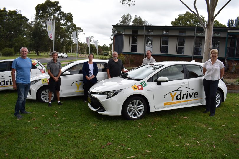 Y drive volunteer mentors Tom Wilson, Greg Lee, Ray Carnall, Kelly Tooley, Roger McMillan and David Simcoe, and Y drive project officer Annette Greer.