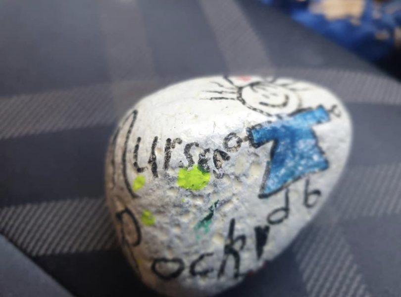 Painted rock.