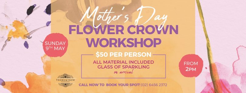 Promo for Mother's Day Flower Crown Workshop