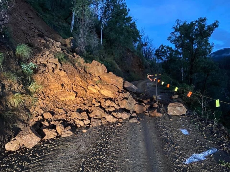 Landslide on Araluen Road