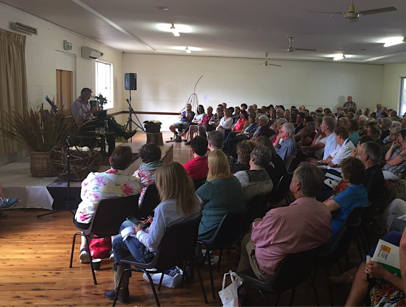 Attendees at Jugiong Memorial Hall for Jugiong Writers' Festival