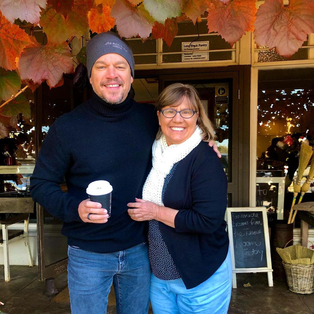 Hollywood star Matt Damon poses for a selfie with fan during visit to Jugiong