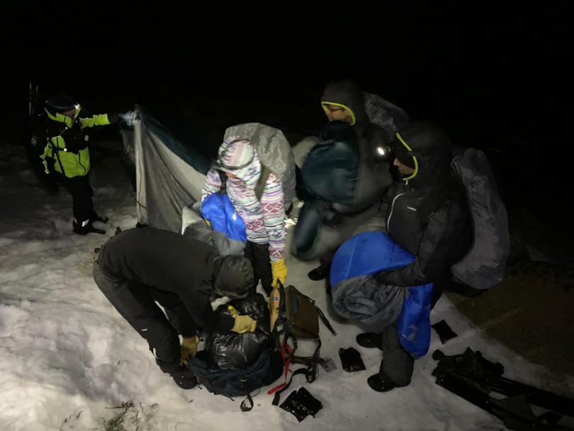 Missing hikers and rescuers in Kosciuszko National Park at night