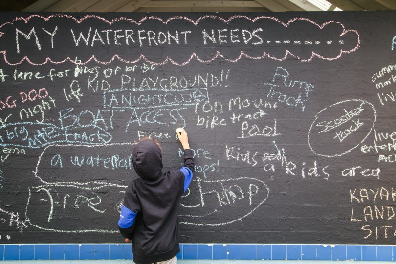 Community members of all ages had their say during the two-day Batemans Bay foreshore activation event.