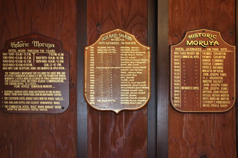 Historic records on wall at Monarch Hotel