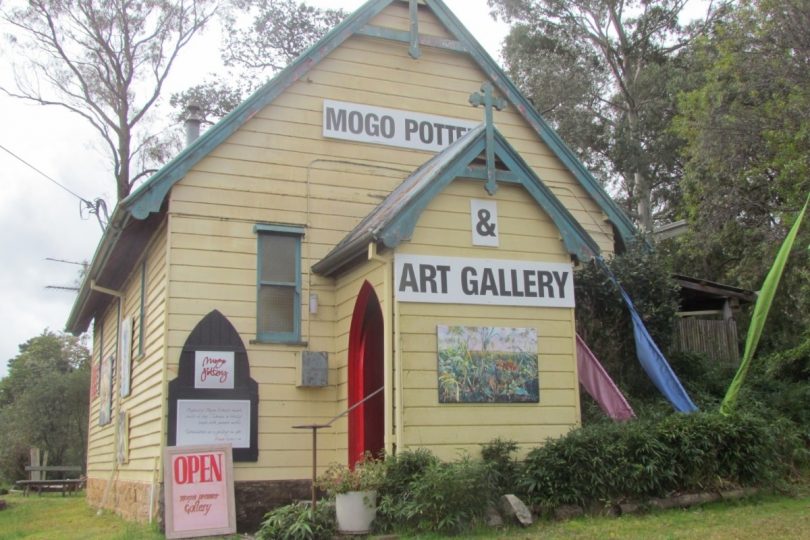 Mogo Pottery and Art Gallery at old church in Mogo
