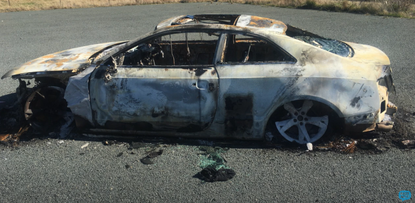 Police are seeking more information about this burnt out Audi.