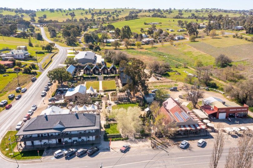 Aerial view of The Sir George hotel site in Jugiong
