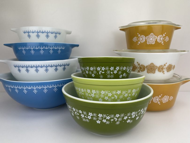 Coloured Pyrex dishes