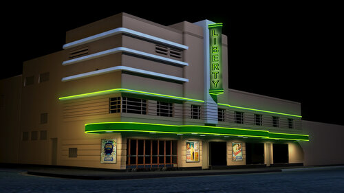 Theatre with neon lights 